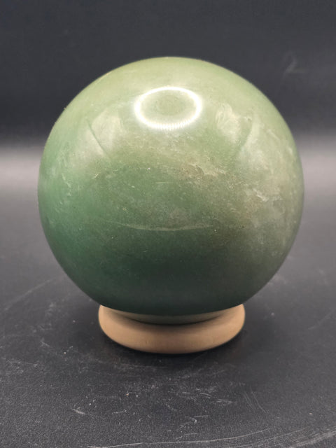 Large green aventurine sphere! 76.3mm, 3 inches, 1.5 pounds