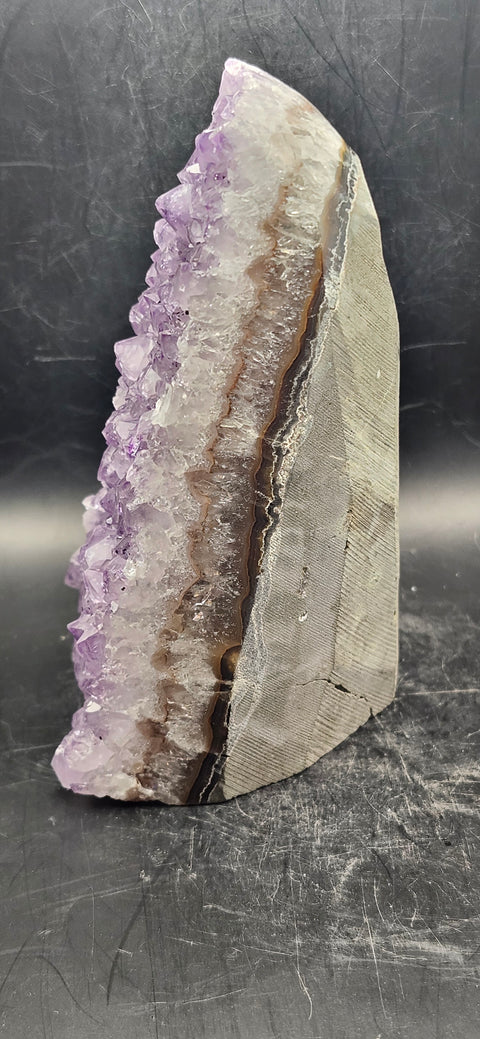 Amethyst cut base free form! 2.3 pounds, 5.5 inches tall, 3 wide, 3 thick