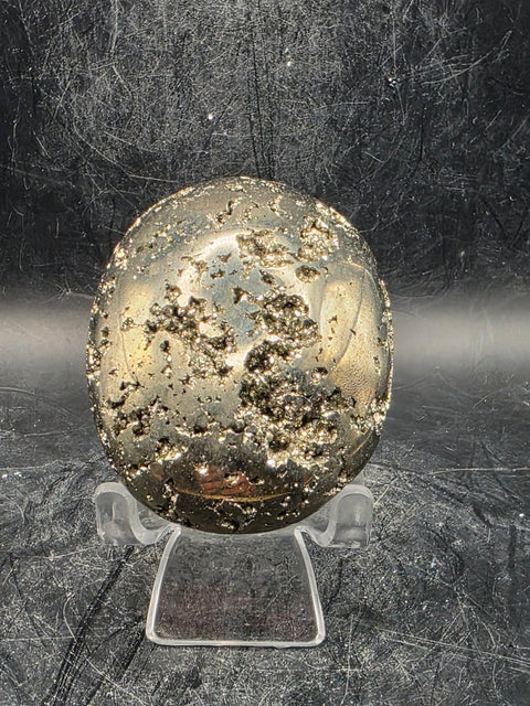 Pyrite palm stone! 7.8 ounces, 2.5  by 1.9 inches!!