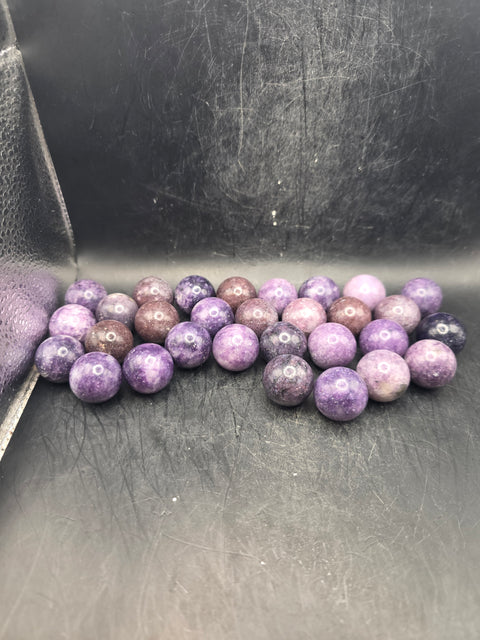 Mini 22mm, .8 inch lepidolite sphere!