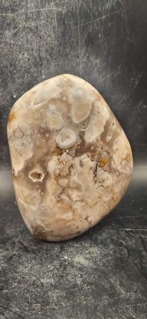 Flower agate free-form! 13 ounces, 3.3 inches tall