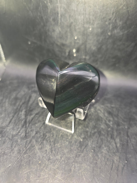 Rainbow obsidian heart! 4.8 ounces, 2.2 inches wide, 2.2" tall