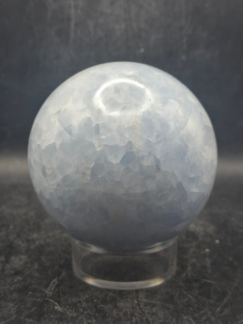 Blue calcite sphere! 76mm, 3 inches, 1.6 pounds!