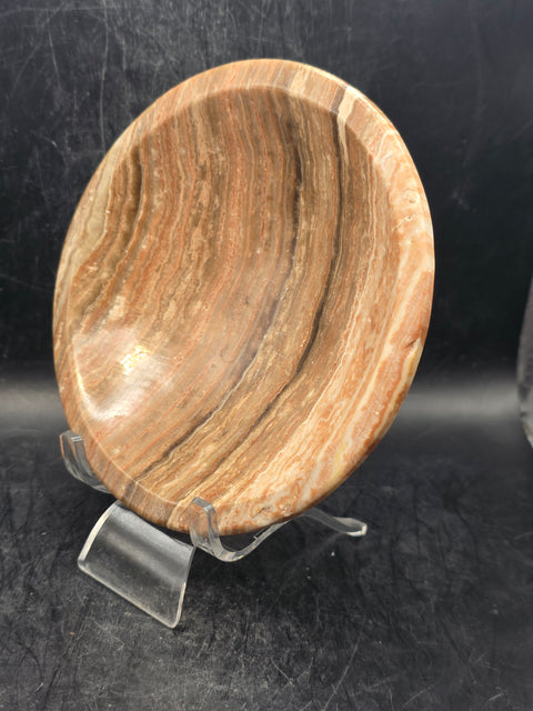 Large banded onyx bowl! 4.9 inches wide!
