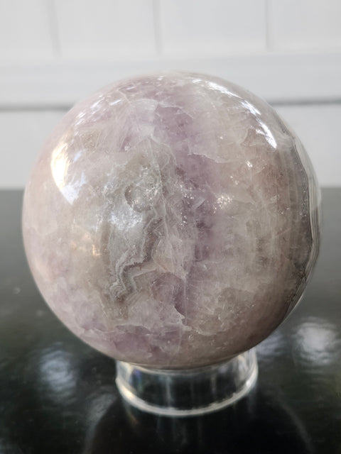 Amethyst lace agate sphere! 1.15 pounds, 85mm, 3.3 inches