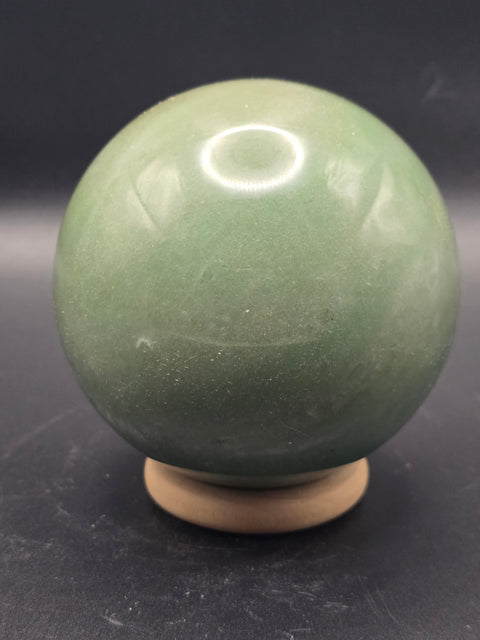 Large green aventurine sphere! 76.3mm, 3 inches, 1.5 pounds