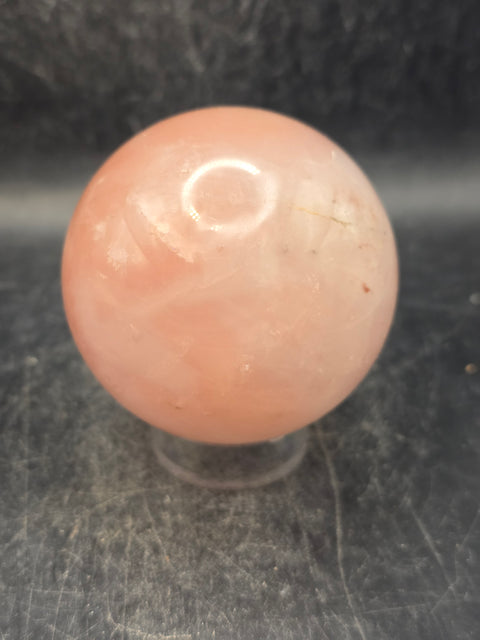 Rose quartz sphere! 59.3mm, 2.3 inches, 10 ounces