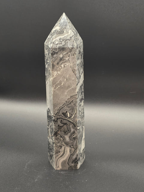 Large Picasso jasper tower! 7 inches tall, 1.4 pounds