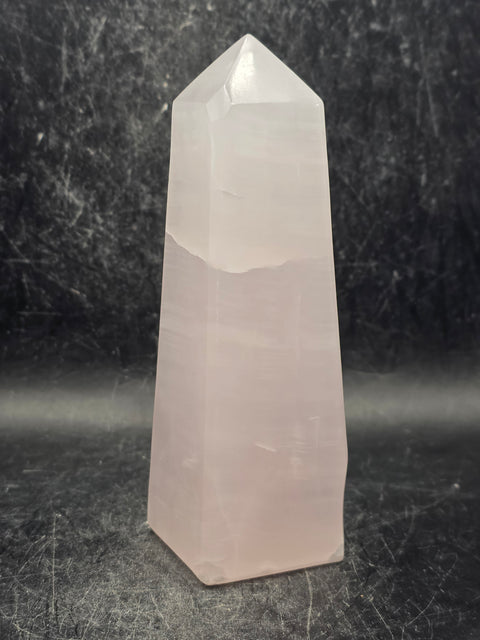 Pink mangano calcite tower! 4.8 inches tall, 11.5 ounces