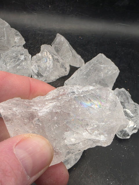 2 pieces / 4 ounces, satyaloka azeztulite quartz #rainbows!!