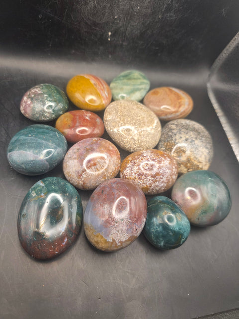 Ocean jasper palm stone! 1.6 too 2.2 inches!
