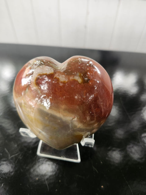 Polychrome jasper heart! 10.3 ounces, 3.5 inches wide