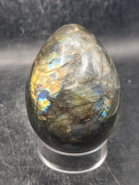 Labradorite egg 12.1 ounces, 3 inches tall, 2.2 inches wide