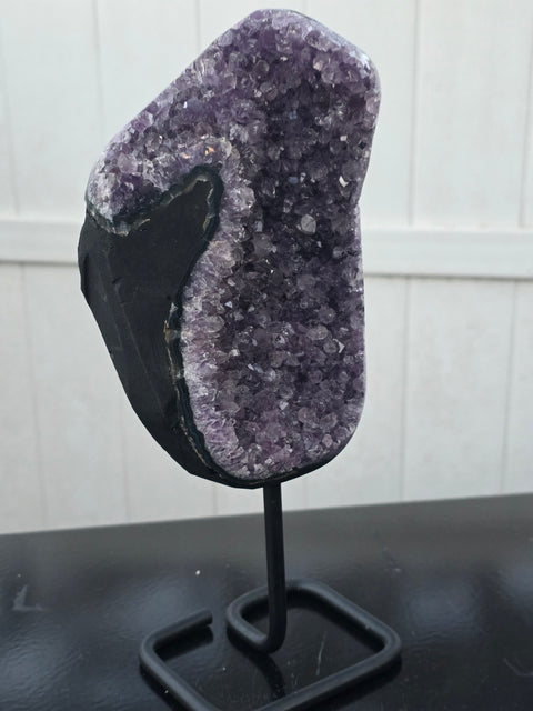 XXL grade AA amethyst on metal stand 4.15 pounds 11 inches tall with stand
