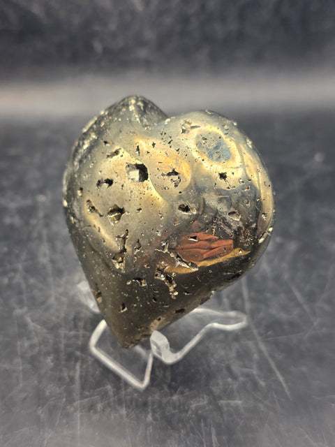 Pyrite heart! 6.9 ounces, 2.3 inches wide, 2.3 inches tall