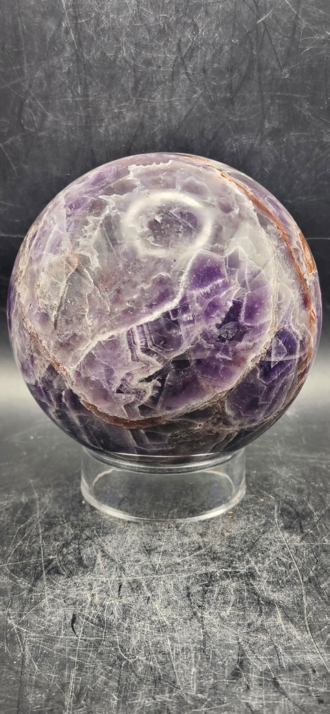 Dream amethyst sphere! 80.3mm, 3.1 inches, 1.9 pounds!