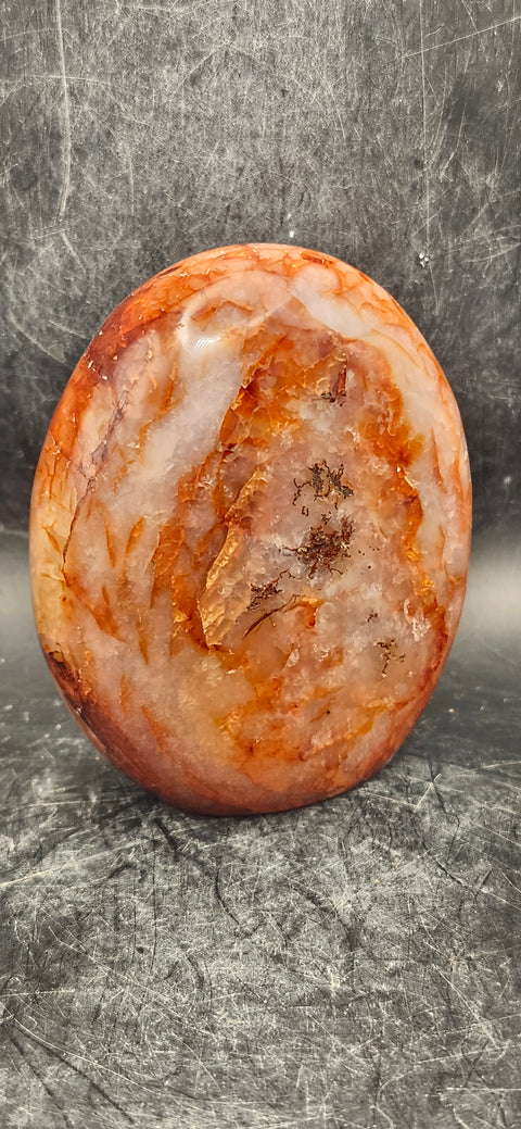 Carnelian agate free-form! 14.5 ounces, 3.2 inches tall, 2.7" wide