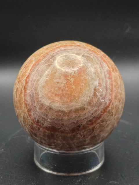 Striped calcite sphere! 67.6mm, 2.6 inches, 15.5 ounces