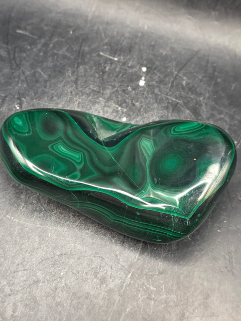 Malachite polished free form! 6.3 ounces, 3.2 inches long, 1.7" wide