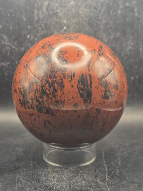 Large red obsidian sphere! 91.8mm, 3.6 inches, 2.2 pounds