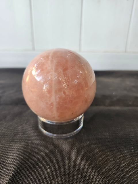12 ounce, 63.4mm, 2.5 inch rose quartz sphere