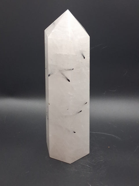 Large Tourmilated quartz tower! 1.11 pounds, 7 inches tall