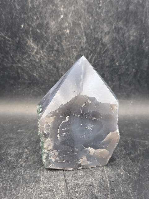 Druzy agate polished top point! 12 ounces, 3 inches tall, 2.4 inches long