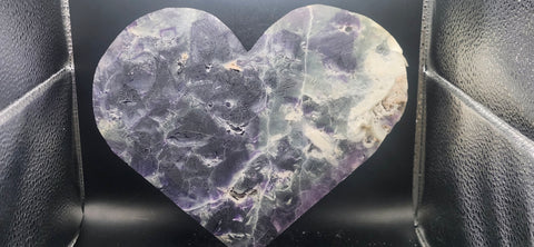 Mega druzy florite heart! 4.8 pounds, 8.5 inches wide, 7.5 tall