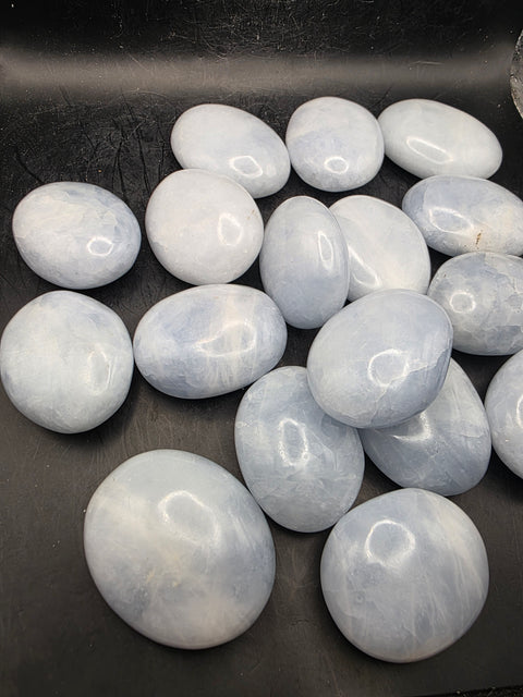 Blue calcite palm stone! 1.6 too 1.9 inches