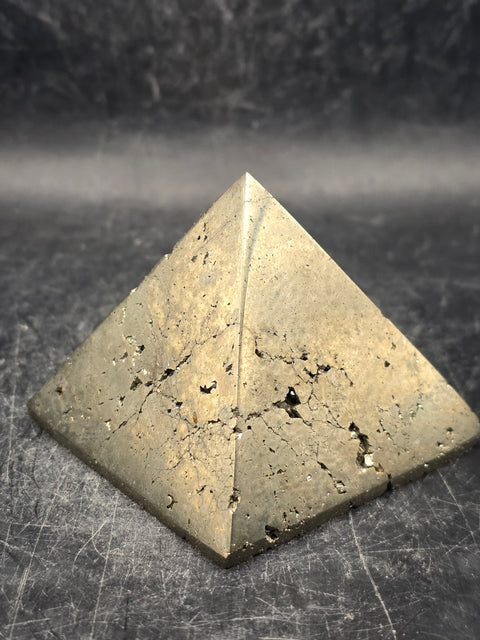 Pyrite pyramid! 9 ounces, 1.8 inches tall, 2.2" wide