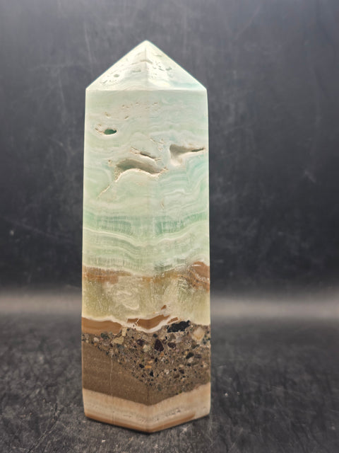 Large Caribbean calcite tower! 5.8 inches tall, 2.2" base 1.10 pounds