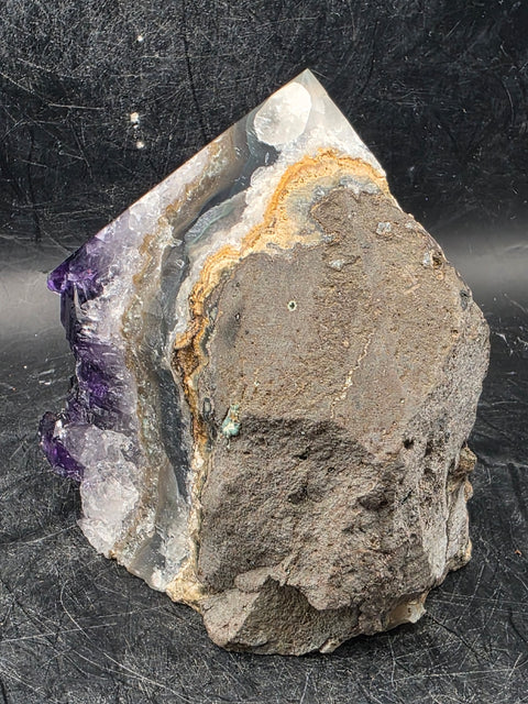 Amethyst Druzy polished top point! 12 ounces, 3 inches tall!