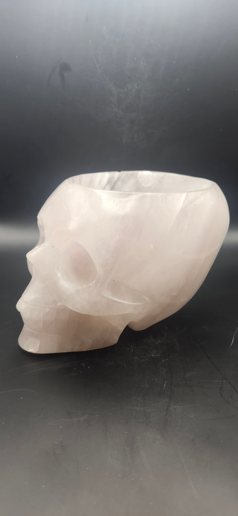 Striped Calcite skull offering bowl. 2.8 pounds, 5 by 4 by 3 inches