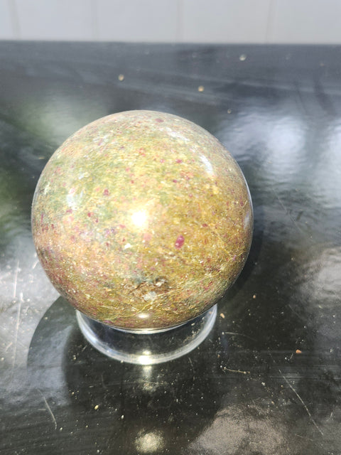 Ruby in kyanite sphere! 14 ounces, 61.1mm,2.40 inches uv reactive