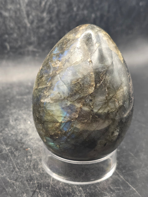 Labradorite egg 12.1 ounces, 3 inches tall, 2.2 inches wide