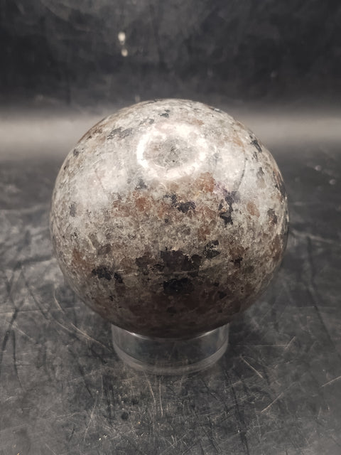 Flame stone sphere "yooperlite" 58mm, 2.2 inches, 9.6 ounces!
