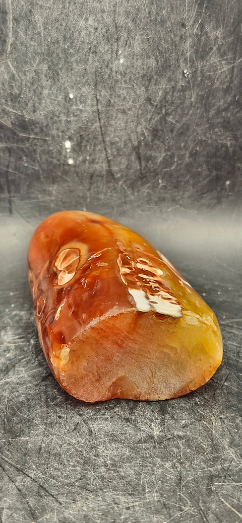 Carnelian agate free-form! 8 ounces, 3.5 inches tall, 2" wide