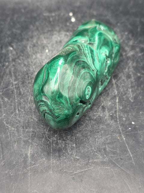 Malachite polished free form! 7.2 ounces, 3 inches long, 1.2" wide