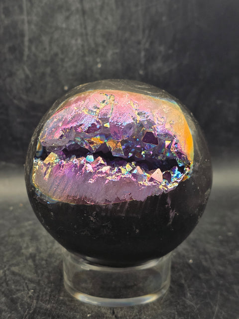 Aura amethyst sphere! 74mm, 2.9 inches, 1.1 pounds