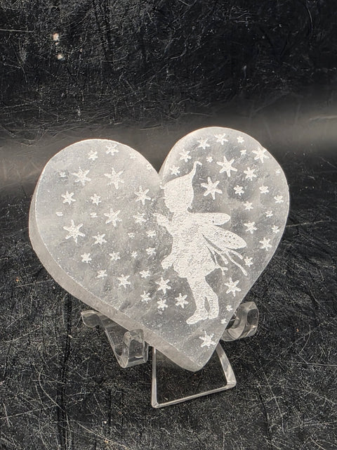 Selenite fairy heart! 2 inches by 2 inches!
