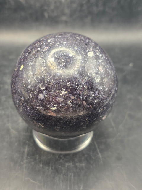 Lepidolite sphere! 68mm, 2.6 inches, 14.5 ounces
