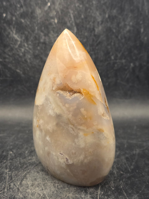 Flower agate free form! 13.7 ounces, 3.6 inches tall, 2.7" wide