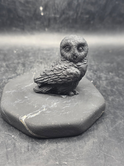 Shungite owl figurine! 4.3 ounces, 2.2 inches tall