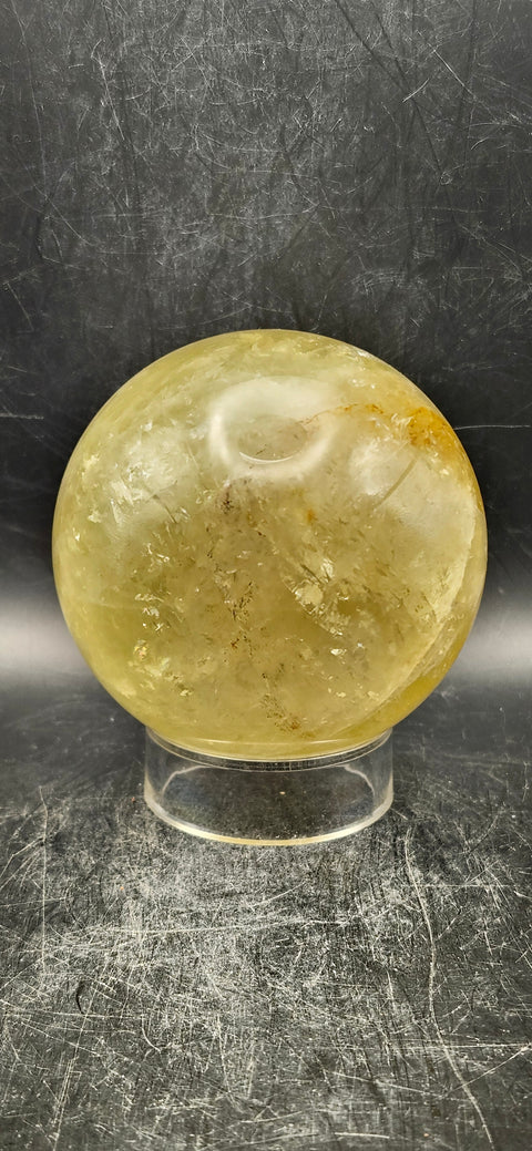 Citrine sphere! 74.4mm, 2.9 inches, 1.4 pounds!