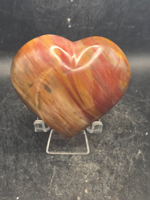 Petrified wood heart! 8.4 ounces, 3 inches wide, 2.7 inches tall!
