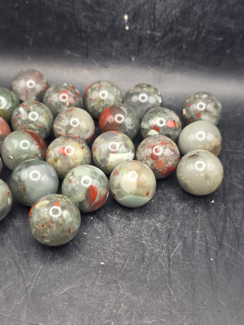 Mini 22mm, .8 inch African bloodstone sphere!