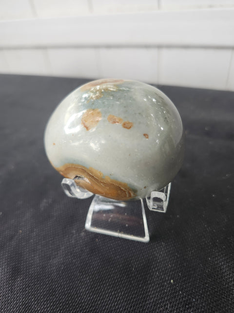 Polychrome jasper palm stone 5 ounces, 2.75 inches