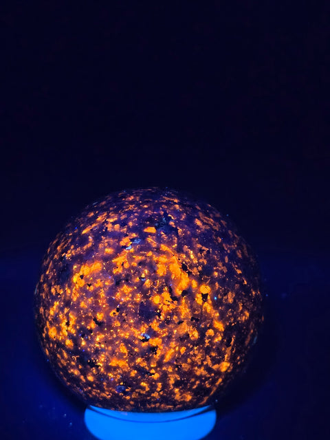 Large flame stone yooperlite sphere! 77.4mm, 3 inches, 1.6 pounds