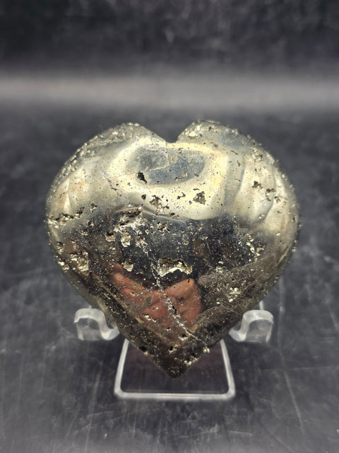 Pyrite heart! 6.9 ounces, 2.4 inches tall, 2.3 inches wide
