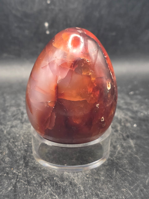 Carnelian agate egg! 7.5 ounces, 2.5 inches tall, 1.9 inches wide